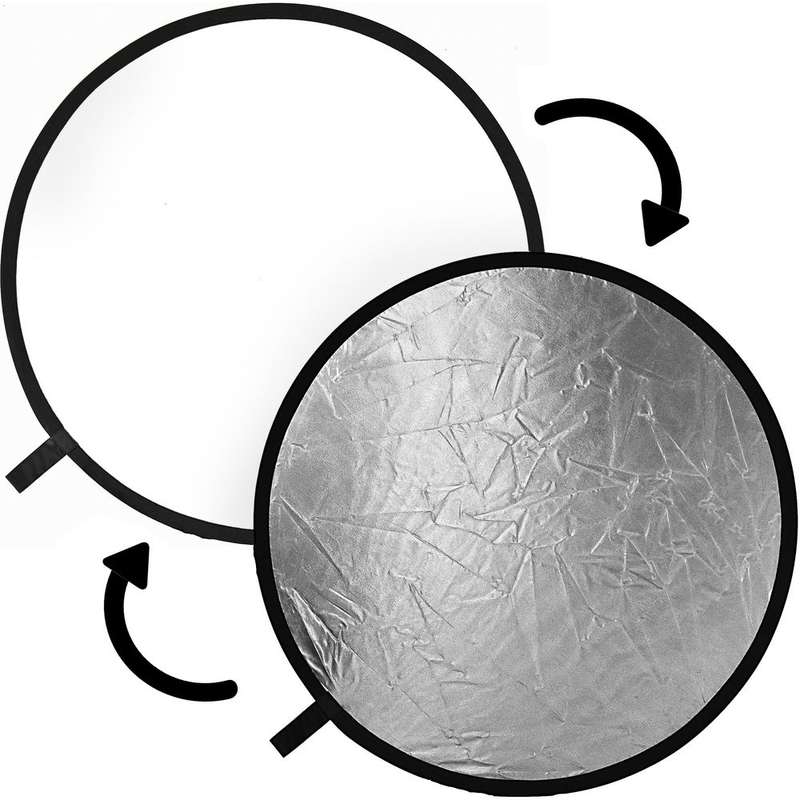 Impact Collapsible Circular Reflector Disc - Silver/White - 12