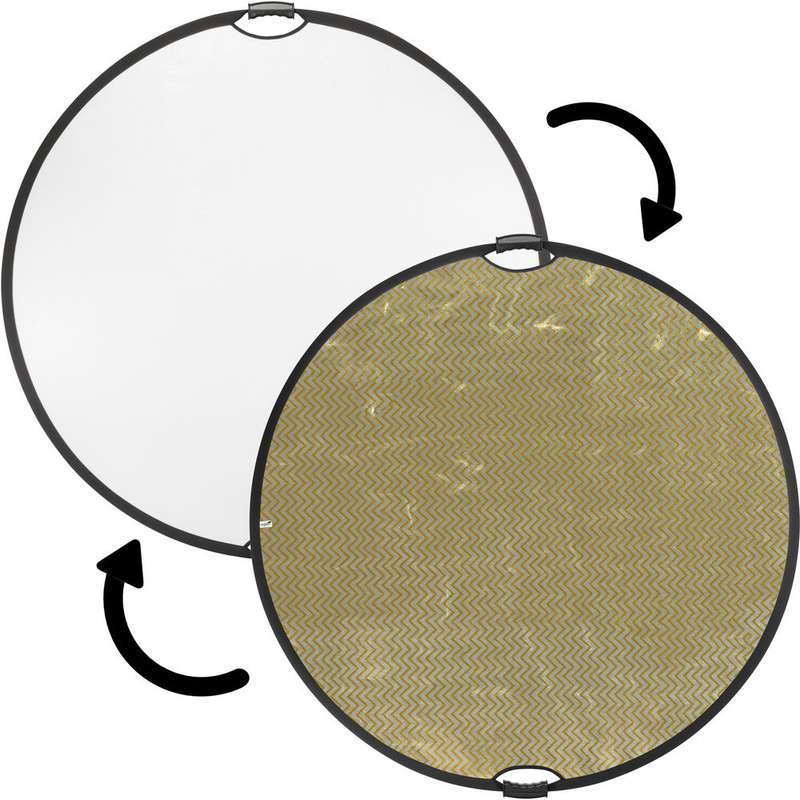 Impact Circular Collapsible Reflector with Handles (Soft Gold/White, 42 ...