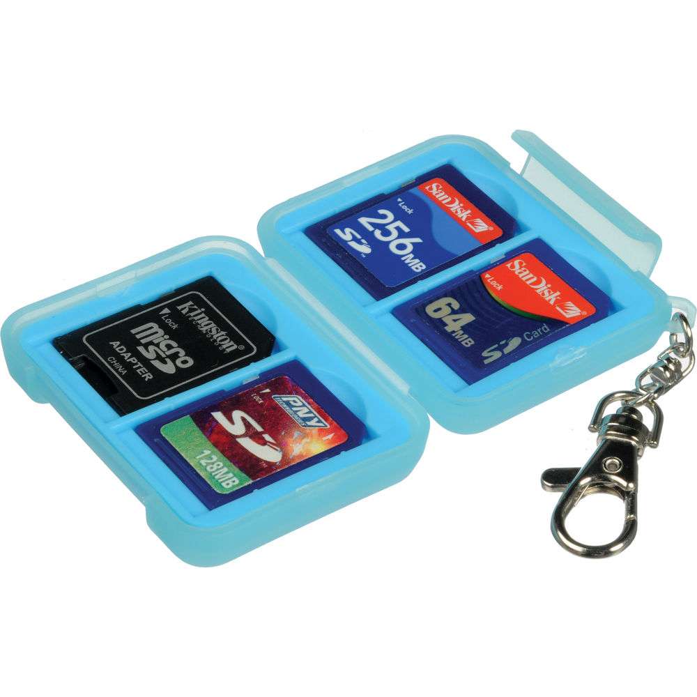 Ruggard Memory Card Case for 4 SD Cards (Light Blue) | Rig Designer