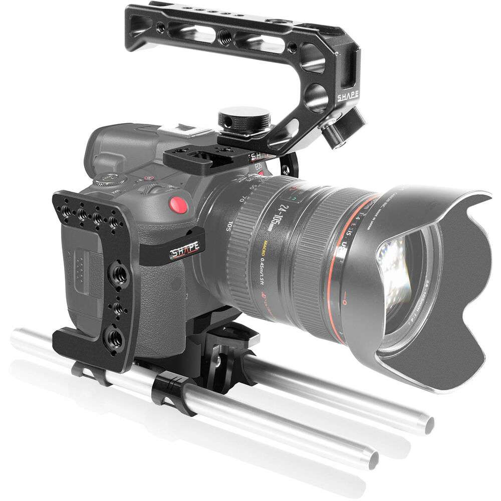 SHAPE Camera Cage with 15mm LWS Rod System for Canon EOS R5 C, R5, and ...